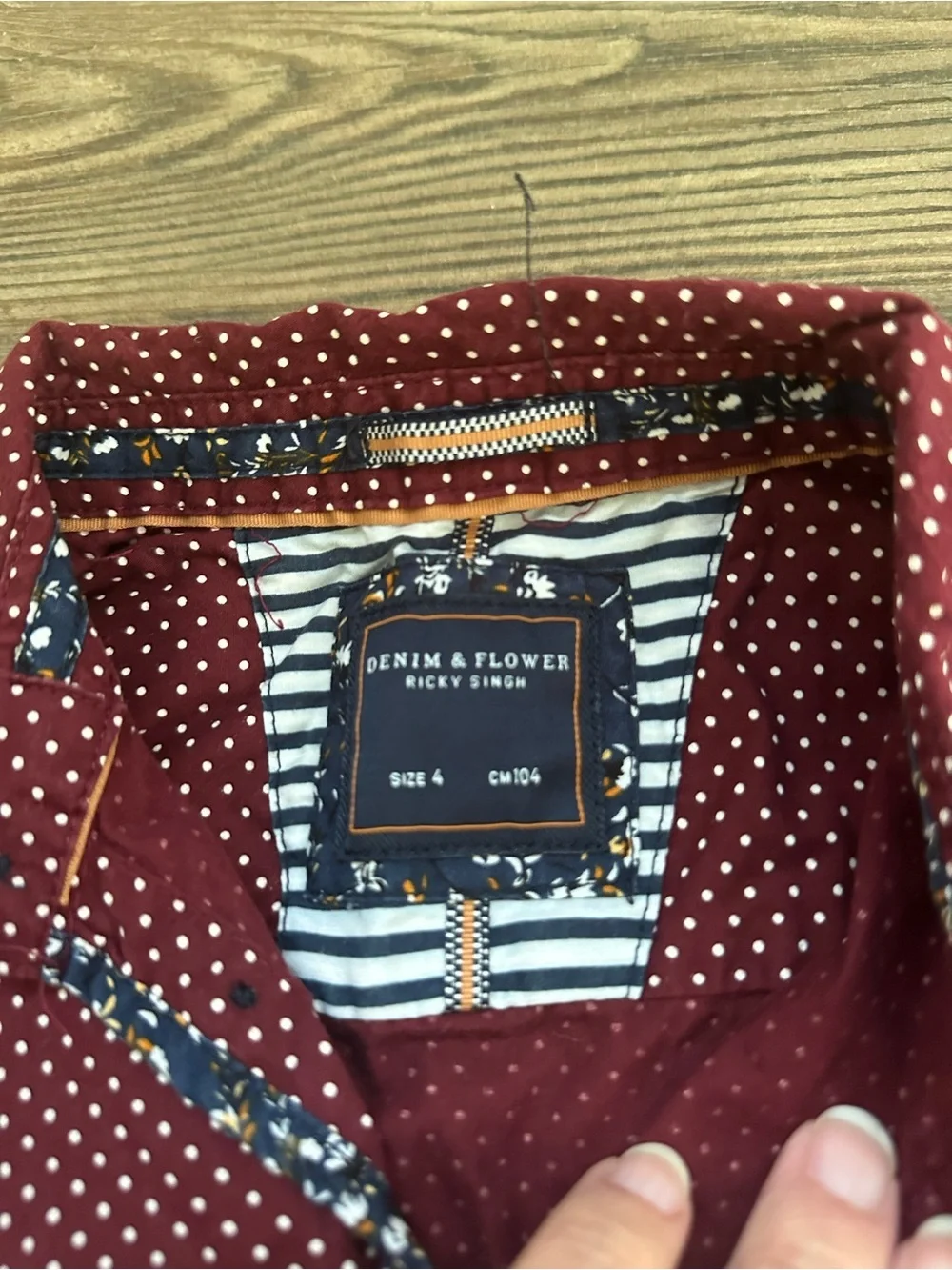 Polka Dot Polo Boys 4t Burgundy Button-Up Shirt & Light Blue Oxford Shirt